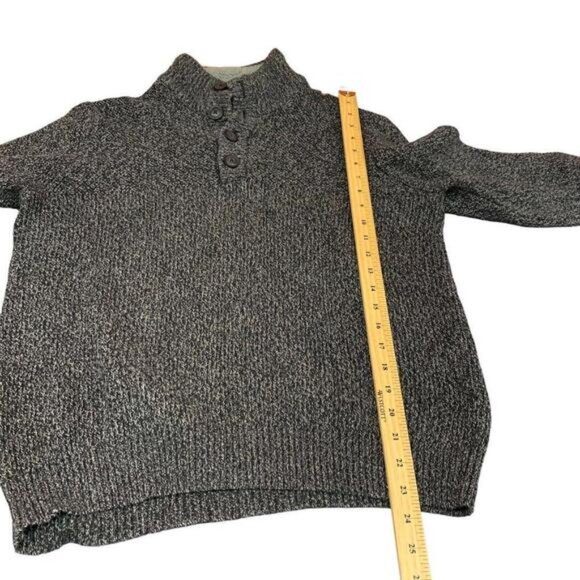 GH Bass Mens Gray Cardigan Sweater Sherpa Lined Collar Pullover Size Large​​​​ - Picture 6 of 7
